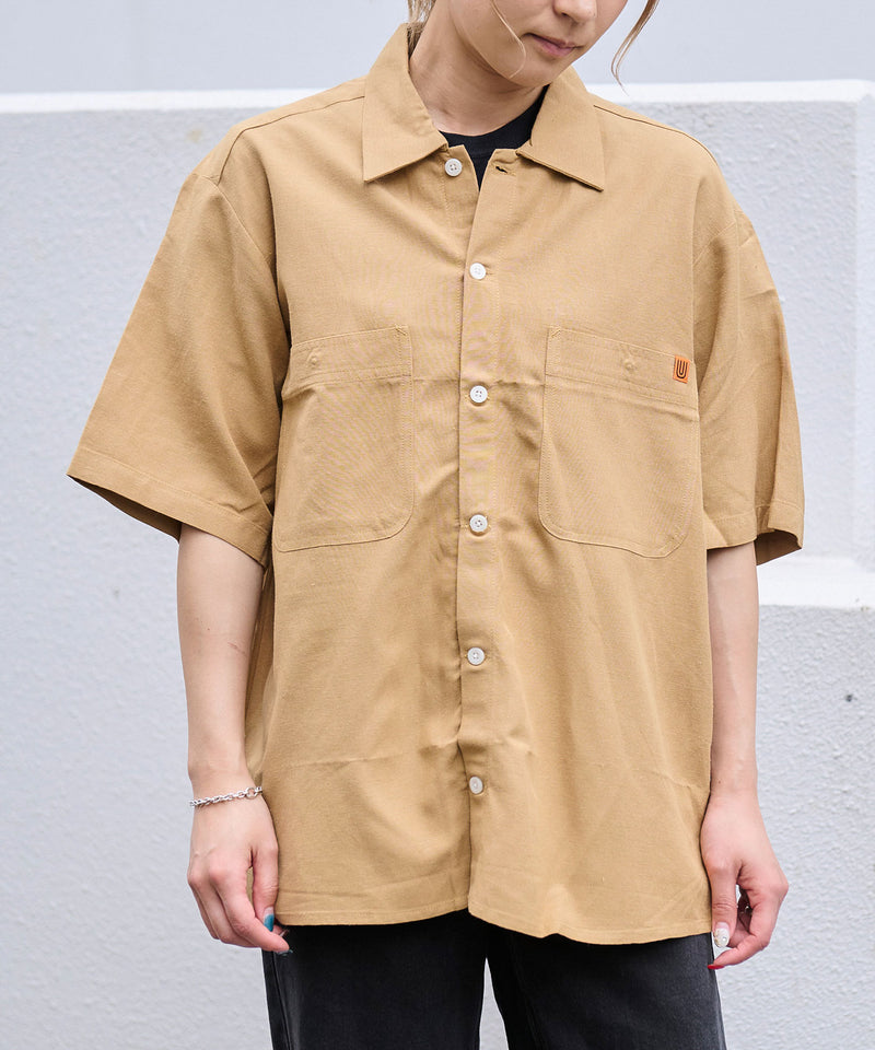 UNIVERSAL OVERALL×JACK & MARIE リネンミックスオープンカラー