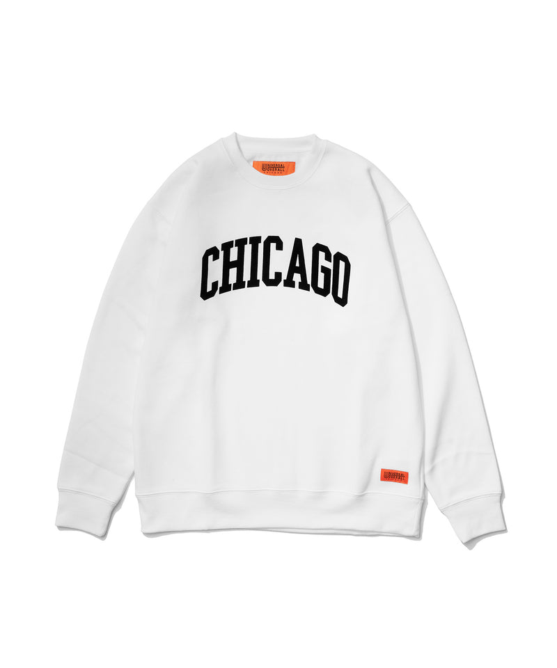 UNIVERSAL OVERALL スウェット シャツ CHICAGO フロッキープリント