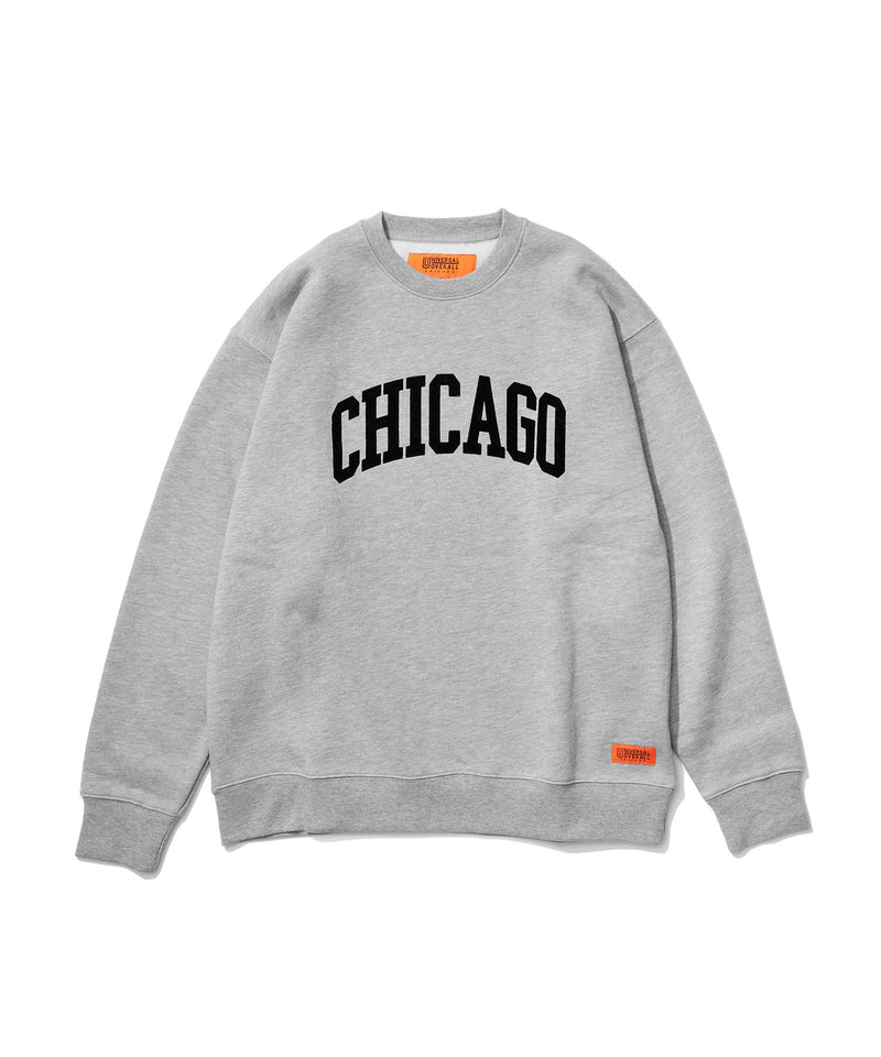 UNIVERSAL OVERALL スウェット シャツ CHICAGO フロッキープリント