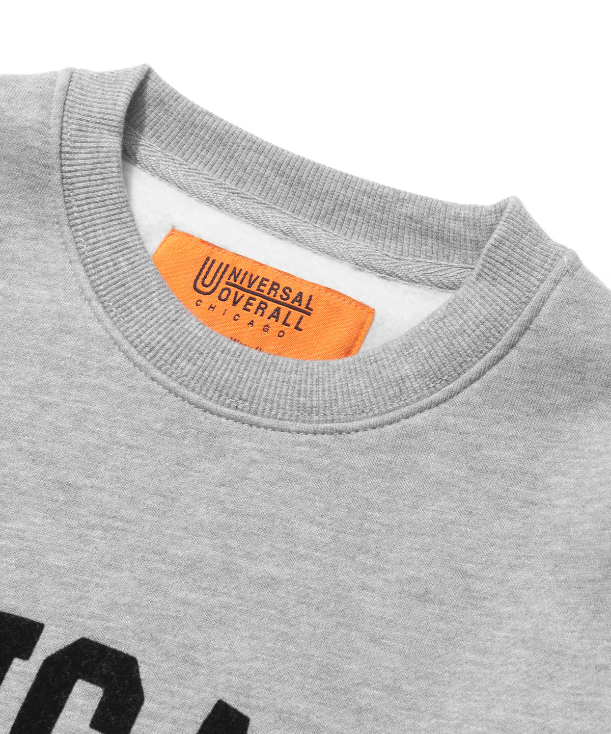 トレーナー スウェット 「UNIVERSAL OVERALL」T/C SWEAT CHICAGO FLOCKY PRINT / フロッキープリント裏起 セール】【UNIVERSAL OVERALL】T/C SWEAT CHICAGO FLOCKY PRINT