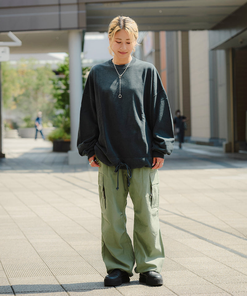REMI RELIEF	SP加工裏毛アウトドアBIGサイズクルー