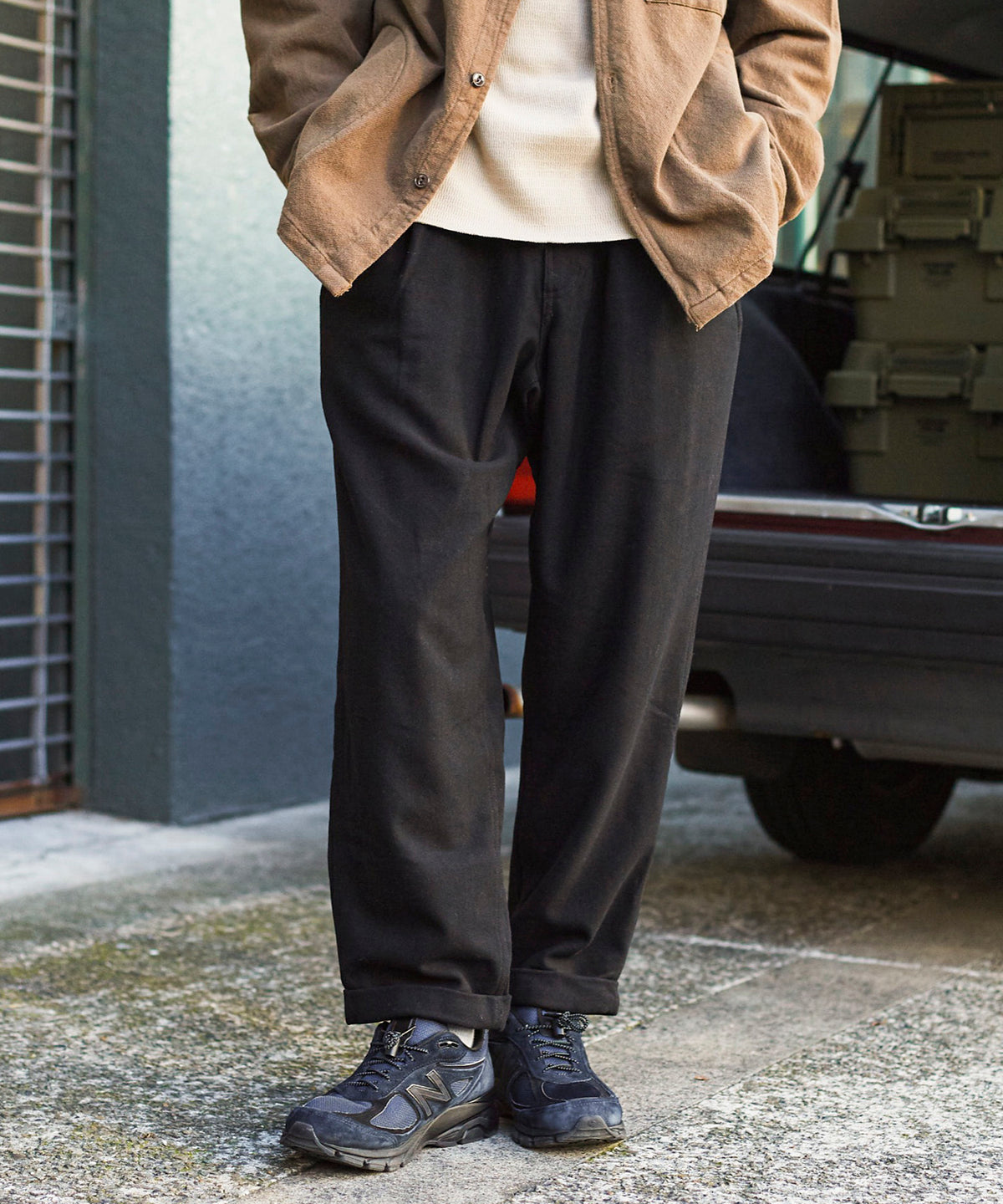 未使用　グラミチ　ウールブレンドタックテーパードパンツ 01665029-8_1200x.jpg?v=1660807418