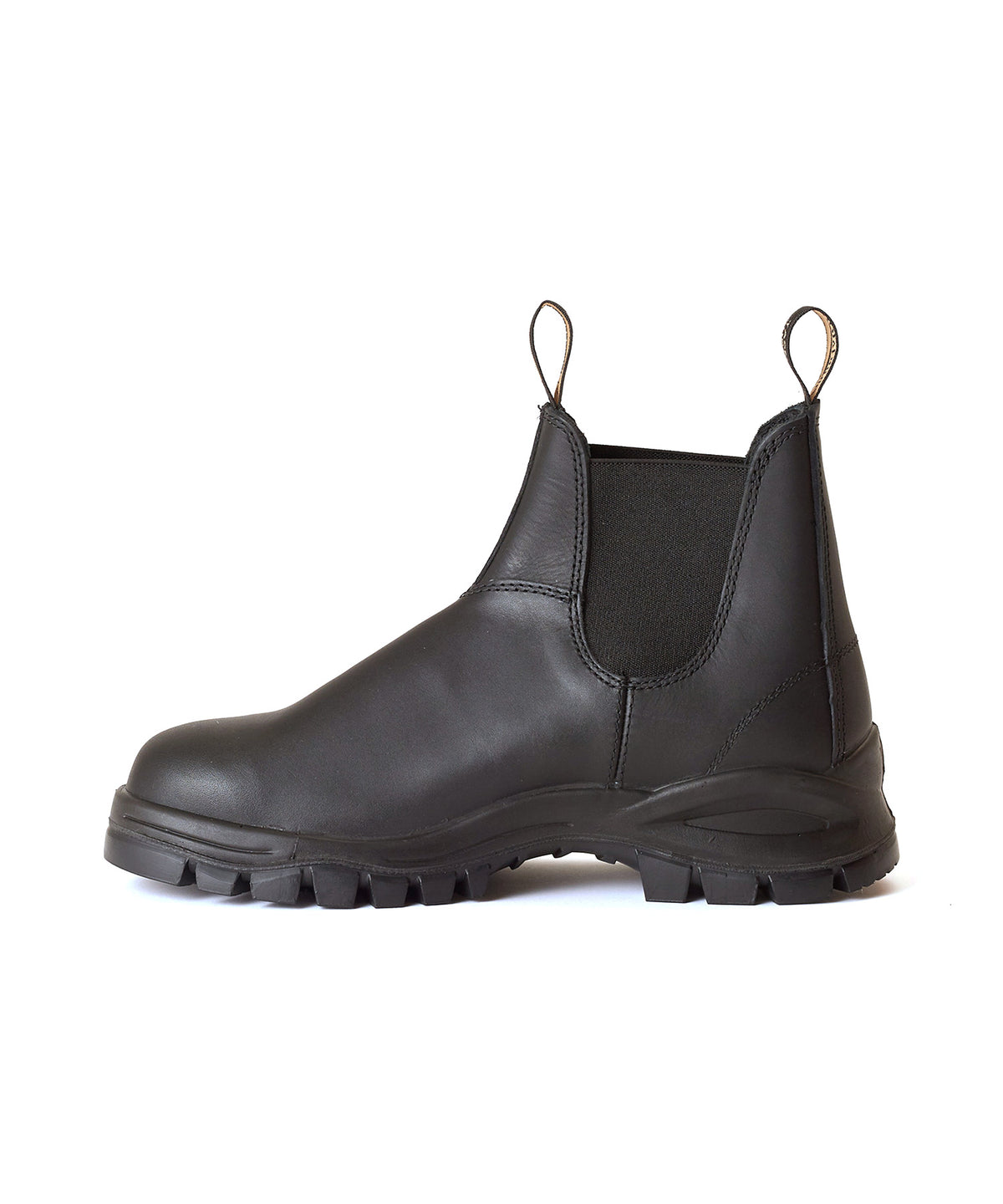 Rustic Black Lug Boots, Premium Leather Chelsea Boots, Men's