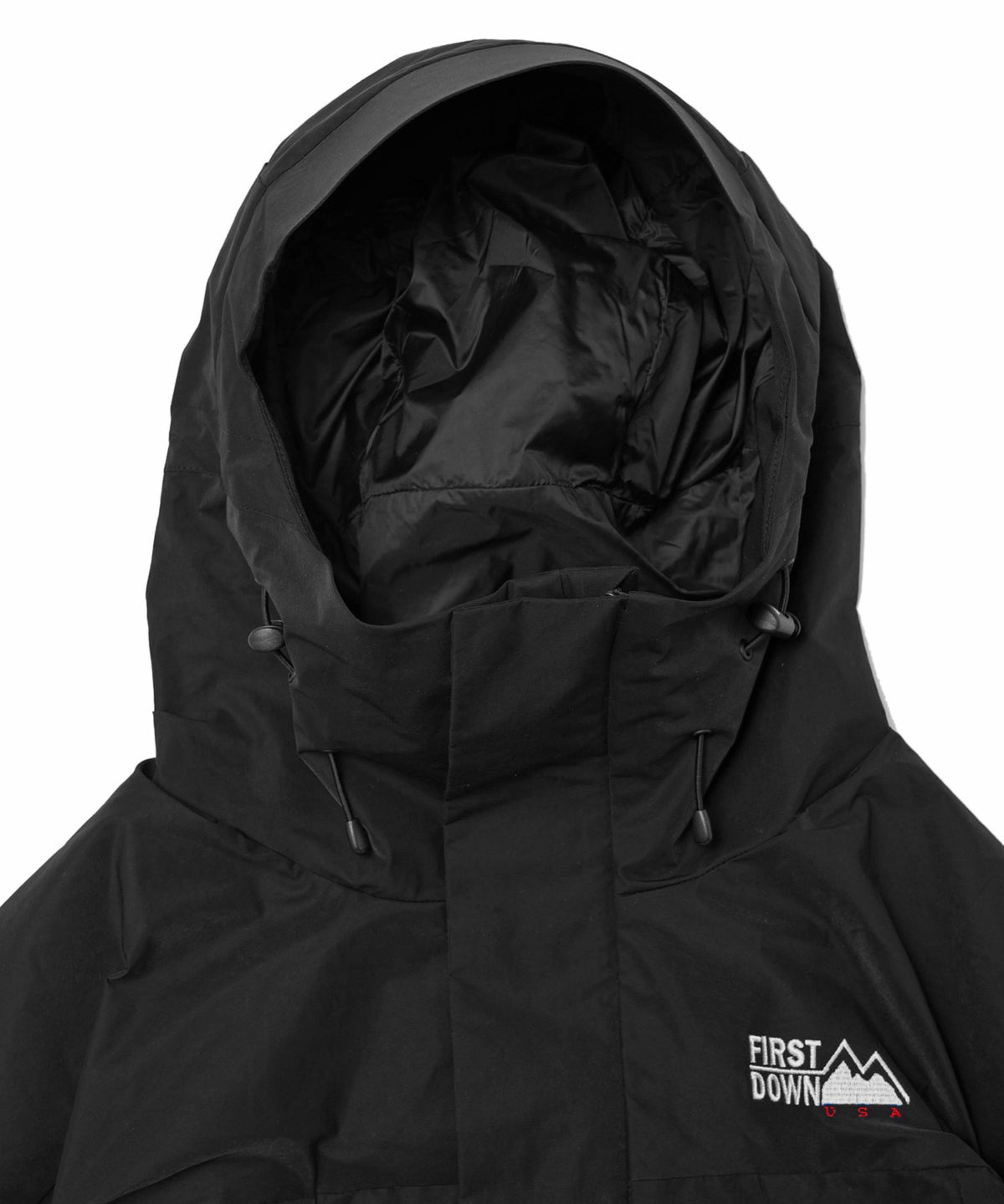 【ヴィンテージ】90s FIRST DOWN マウンテンパーカー 黒 Ｌ FIRST DOWN (ファーストダウン) ジャケット MOUNTAIN HOODIE