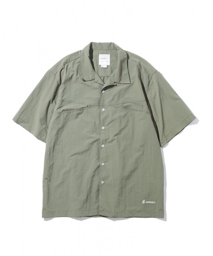 GRAMICCI - GRAMICCI シェルキャンプTシャツ ・グレー GRAMICCI (グラミチ) SHELTECH x RENU CAMP TEE / シェルテック
