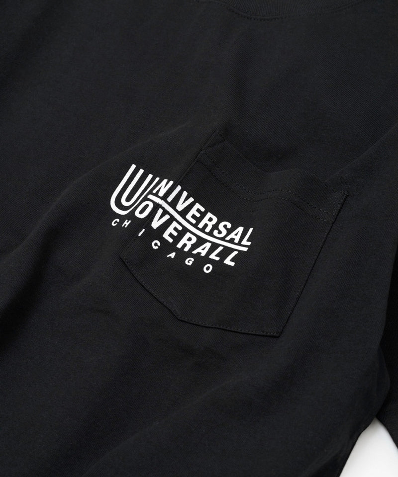 UNIVERSAL OVERALL×JACK & MARIE オーバープリントポケットTシャツ U2113232AB